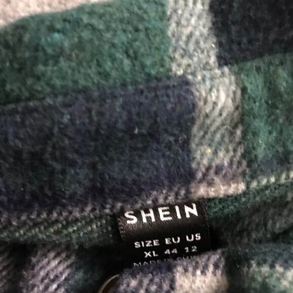 Shein Women's Flannel Button Up 3/4 Sleeve Dress/Long Shirt Size XL - Picture 6 of 9